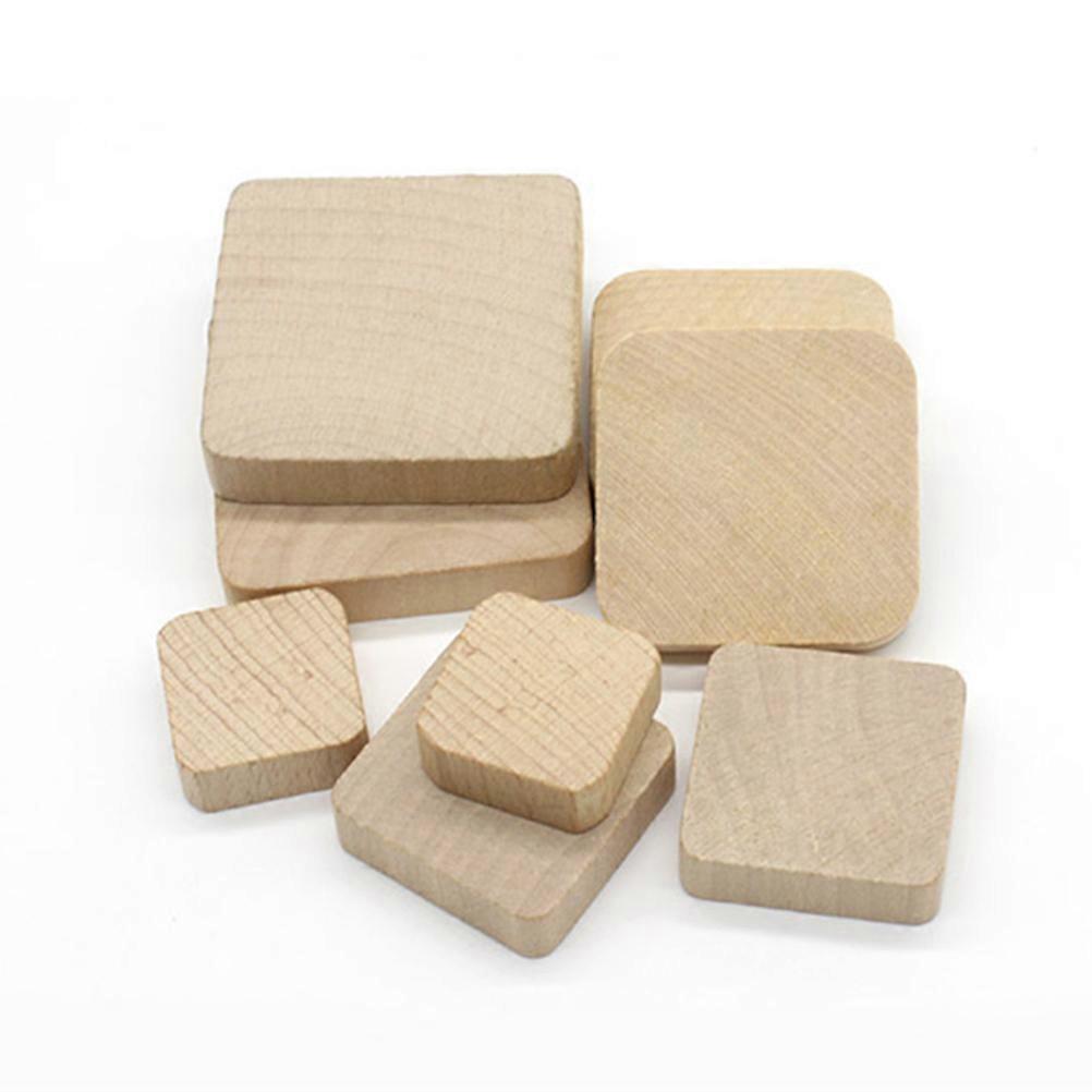 Wooden Seal Base Cube Blocks for DIY Craft Making 20Pcs Beige Wood