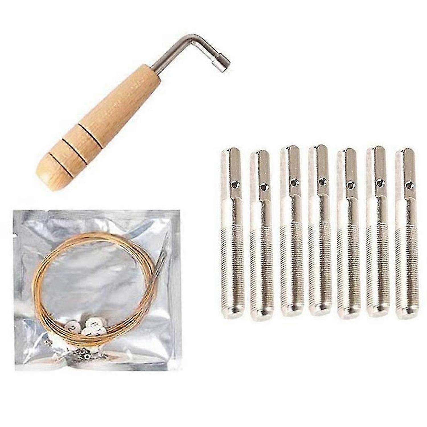 Metal Harp String + 7Pcs String Pin Nails, for Small Harp Instrument