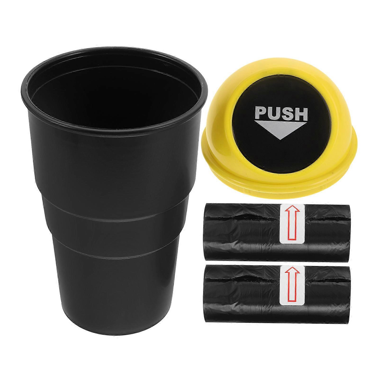Car Trash Can with Lid Leakproof Small Trash Bin for Car Portable