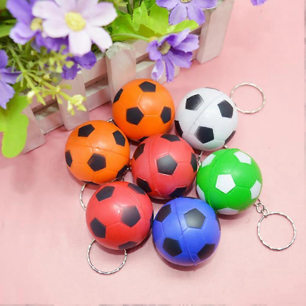 Football Key Ring Pendant for Holding Keys 24Pcs Assorted Color PU Keychain