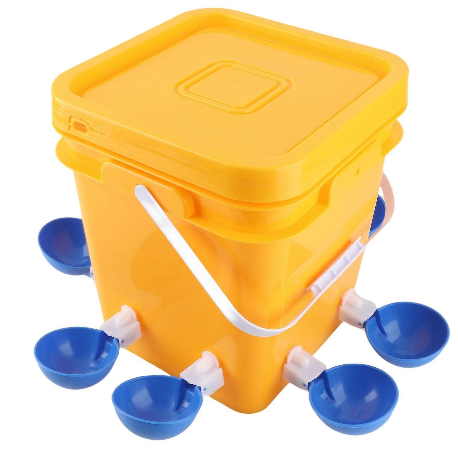 Automatic Chicken Waterer Cup 12L Barrel, 28.3x24.4x24.4cm, Blue