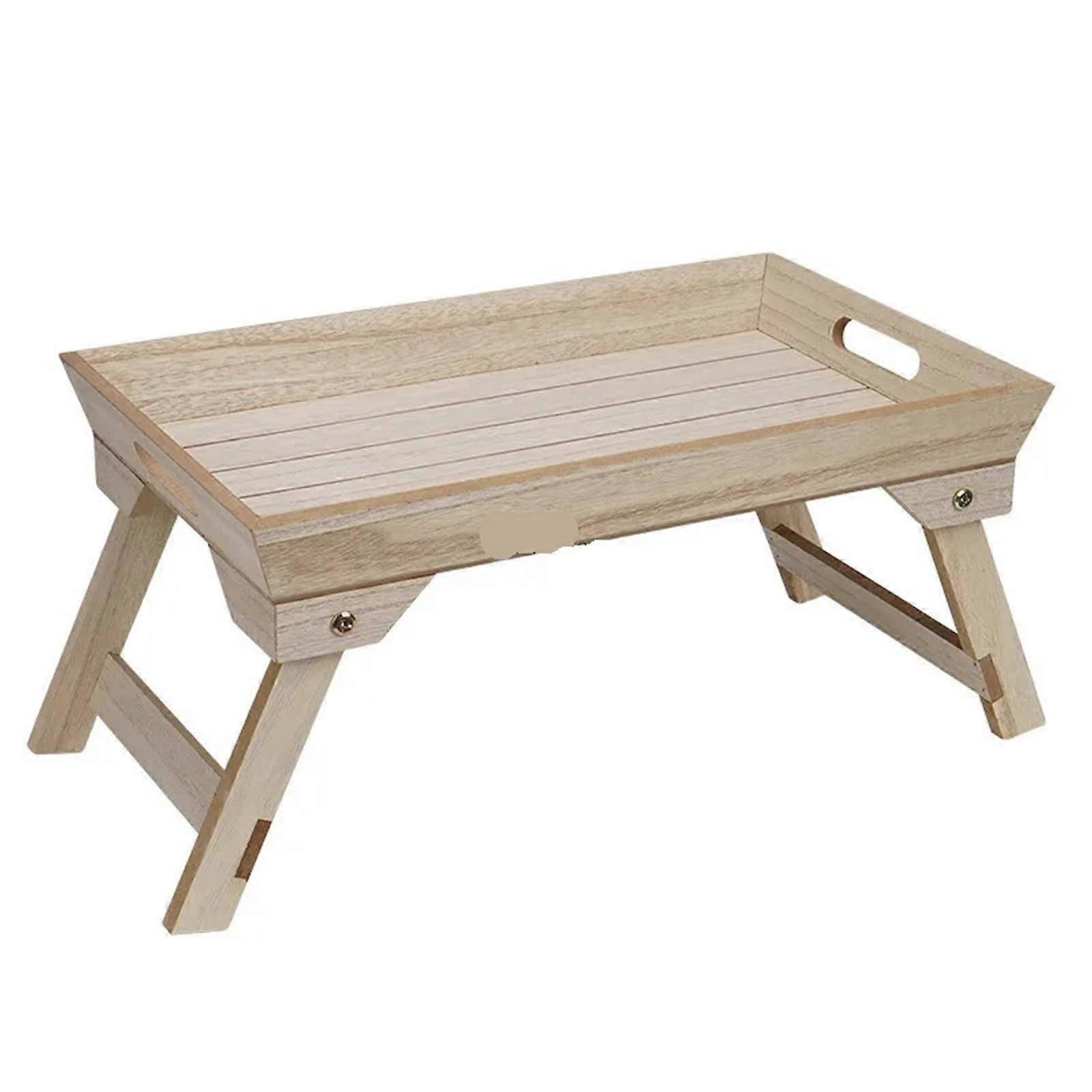 Foldable Bed Table - Multi-Purpose Picnic Table, Portable Snack & Fruit Stand, Laptop Desk, Clip-On Side Table (30x20 in)