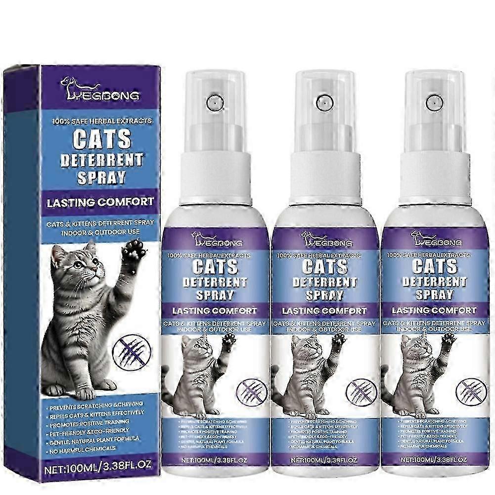Cat Deterrent Spray, Stops Cats from Peeing & Scratching, Lemon & Coptis, Safe for Furniture
