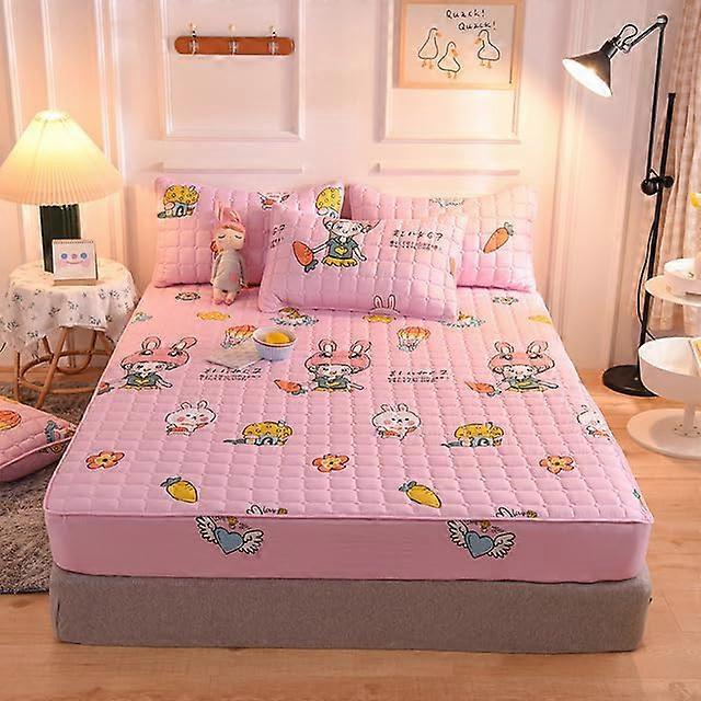 Thick Quilted Elastic Fitted Sheet Soft Breathable Mattress Cover Latex Cushion Non Slip Washable Mattress Protector