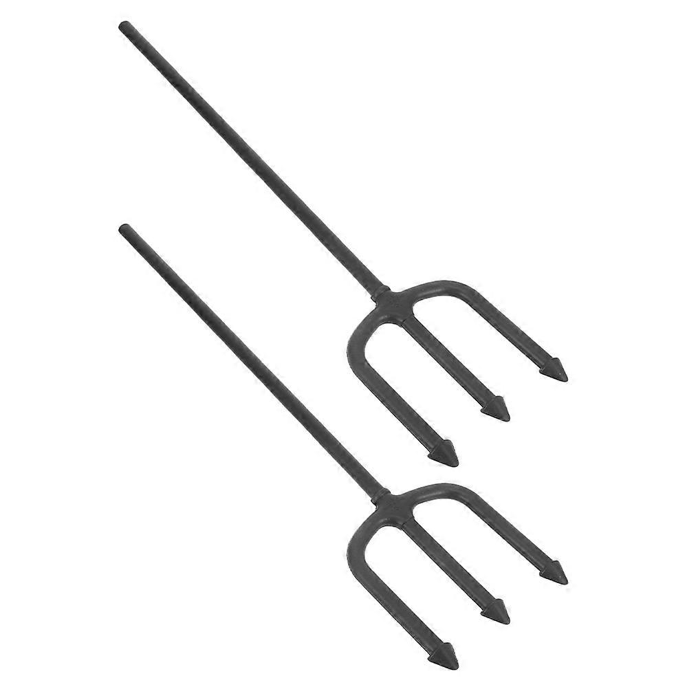 Halloween Demon Fork Prop for Stage Performance 8Pcs Black Plastic Fork
