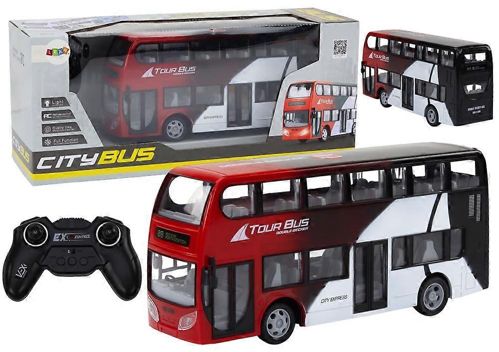 Remote-controlled double-decker bus with lighting