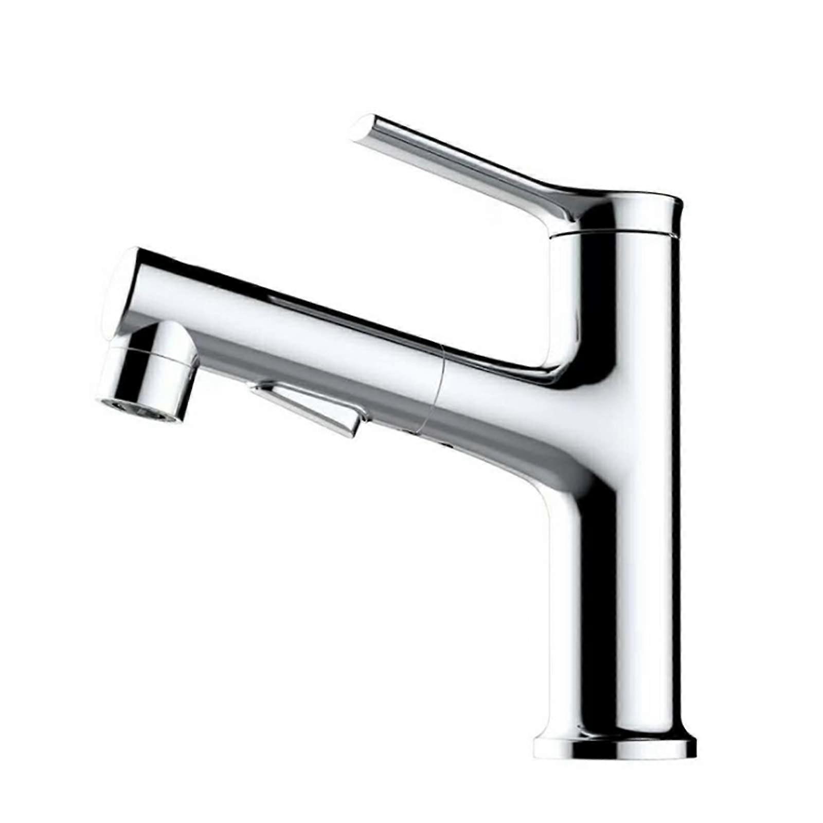 Bathroom Faucet OneHandle Modern Vanity, PullOut Spray, 3Mode PullDown Sprayer, Single Hole Sink