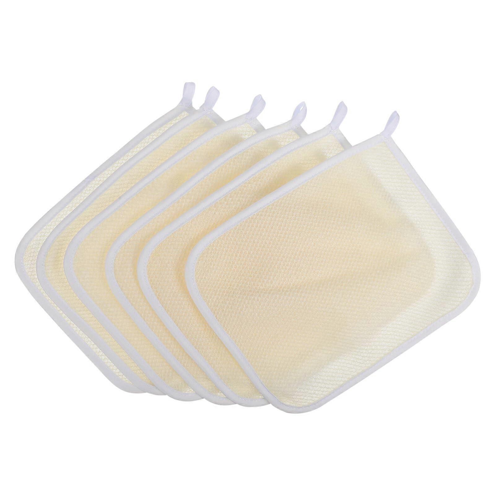 Exfoliating Bath Strip Face Pads Set of 6, Soft Cleansing Body Scrub Cloths, Shower Back Scrubber Towel