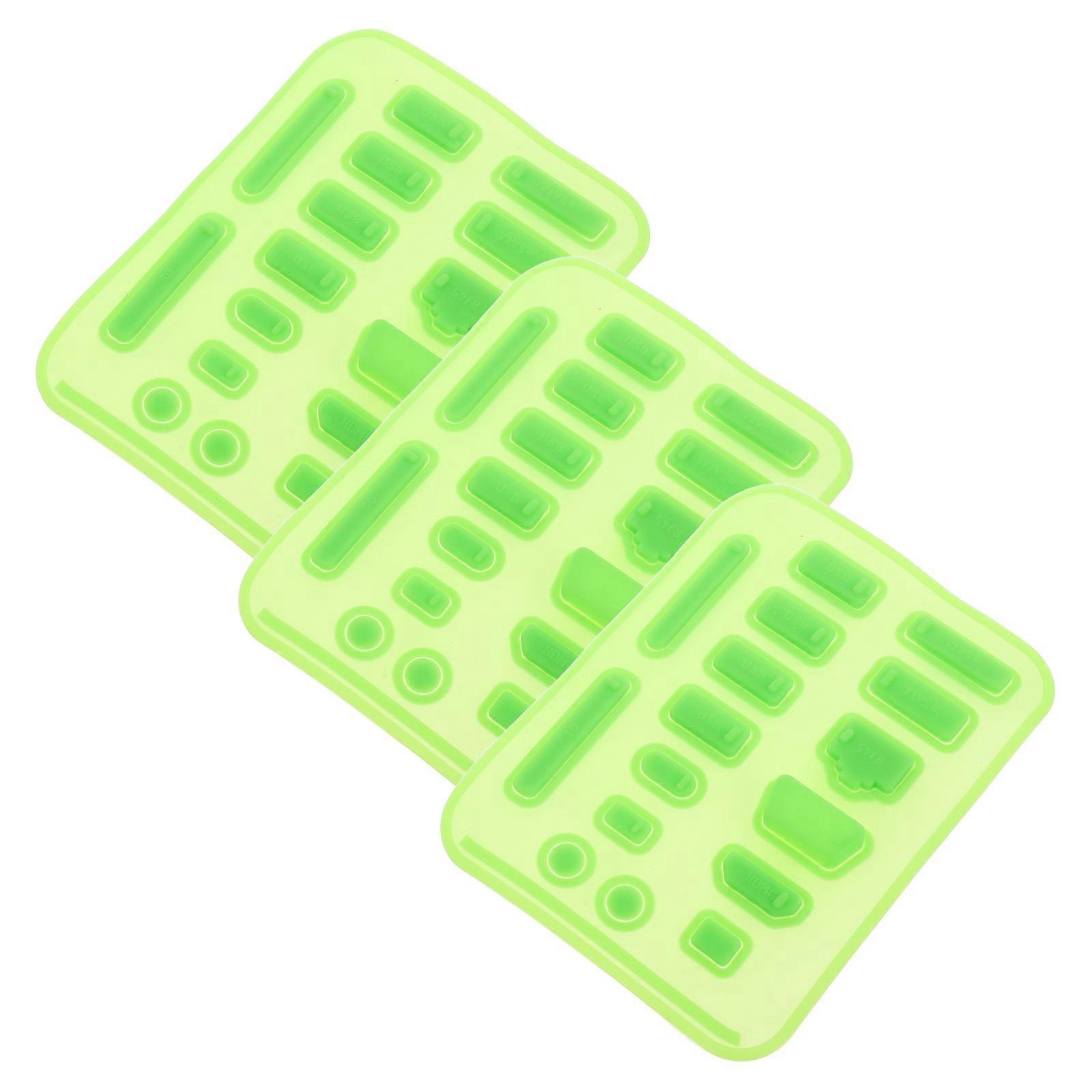 Computer Port Protection Plugs for Laptops and PCs in Green Color with 12 Sets of 16Pcs for Office and Home Use