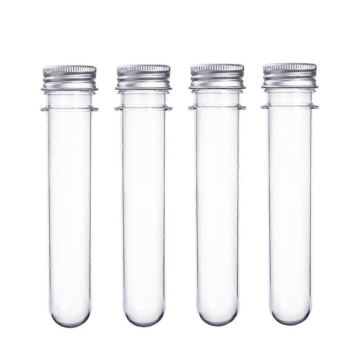 Clear Plastic Test Tubes with Screw Caps for Sample Storage 24Pcs