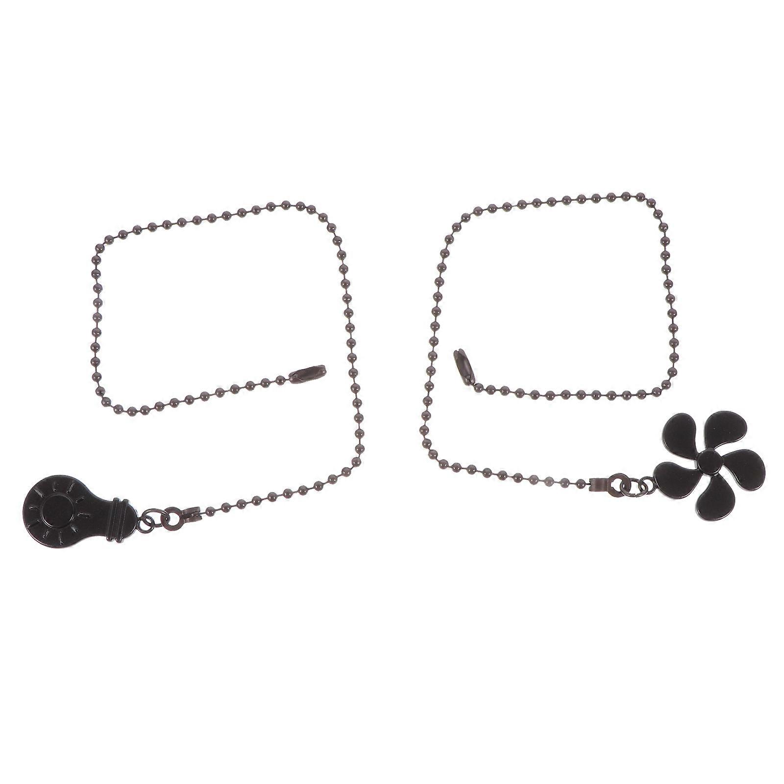 Black Ceiling Fan Chain 4 Pcs Round Pull Chain Extension For Sophisticated Design Ceiling Lights