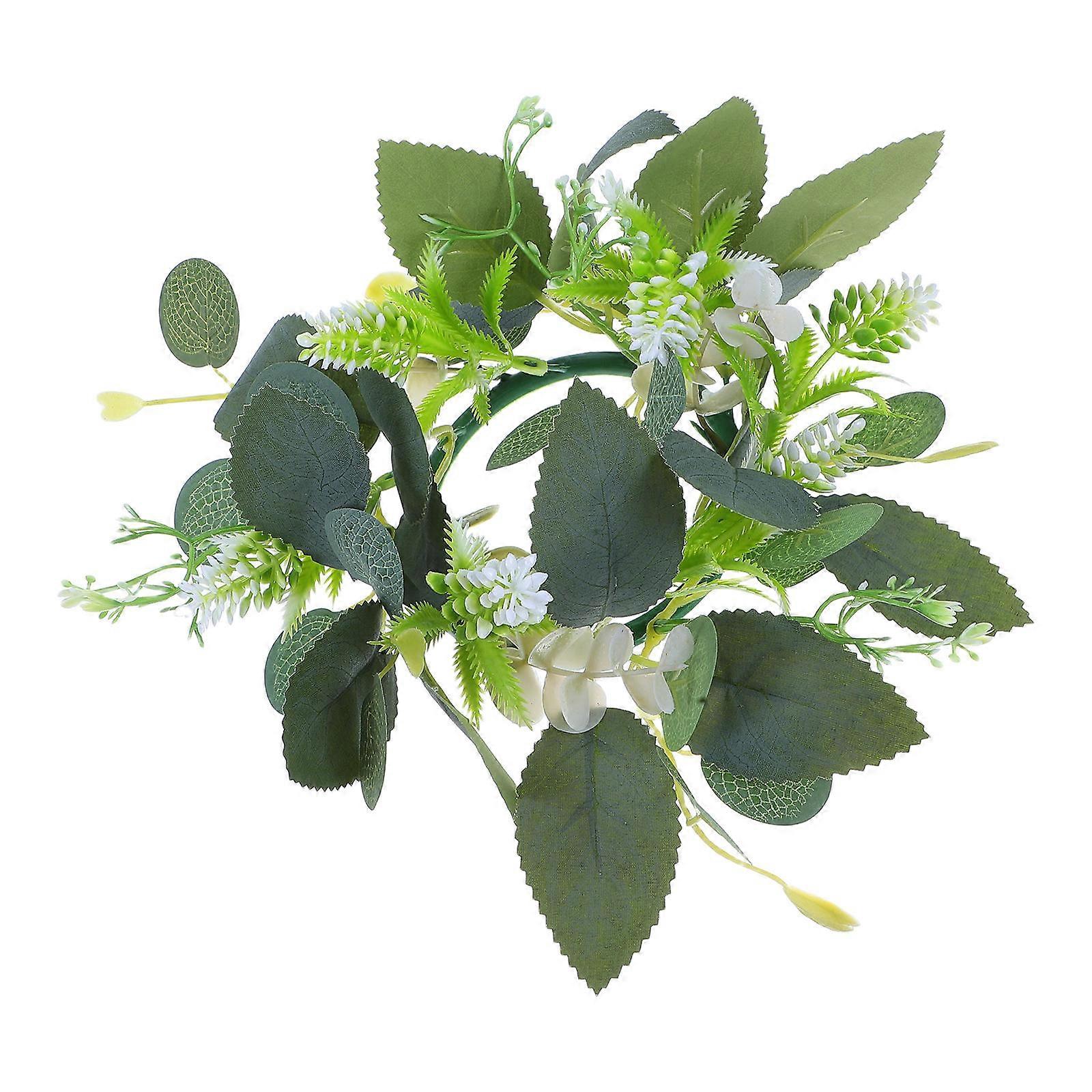 Circular Eucalyptus Candle Ring Wreath 3Pcs Ideal For Home Decor And Wedding Centerpieces In Spring Style