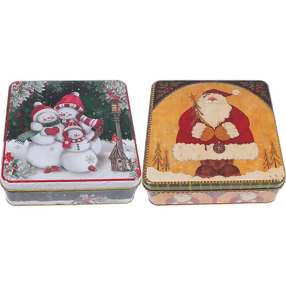 Christmas Cookie Tin for Storage Use Assorted Color 10Pcs Empty Xmas Gift Boxes