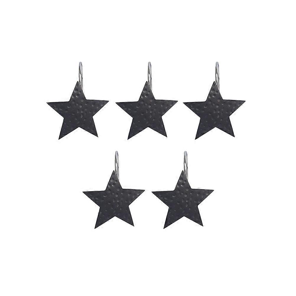 Spring Bathroom Curtain Hooks Quiet Operation Heavy Duty Holders Black 12Pcs Resin Material