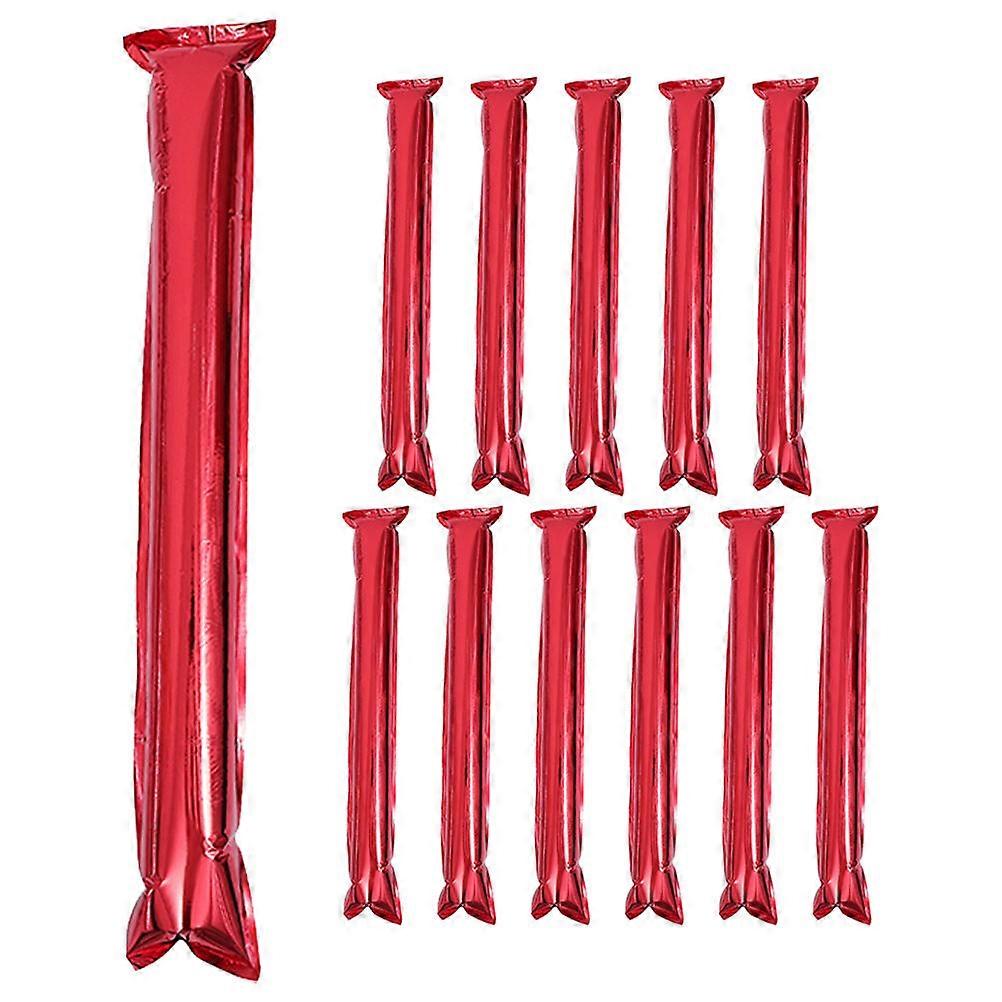 Thunder Sticks Inflatable Musical Instruments for Parades Red Aluminum Material Noise Maker 12Pcs