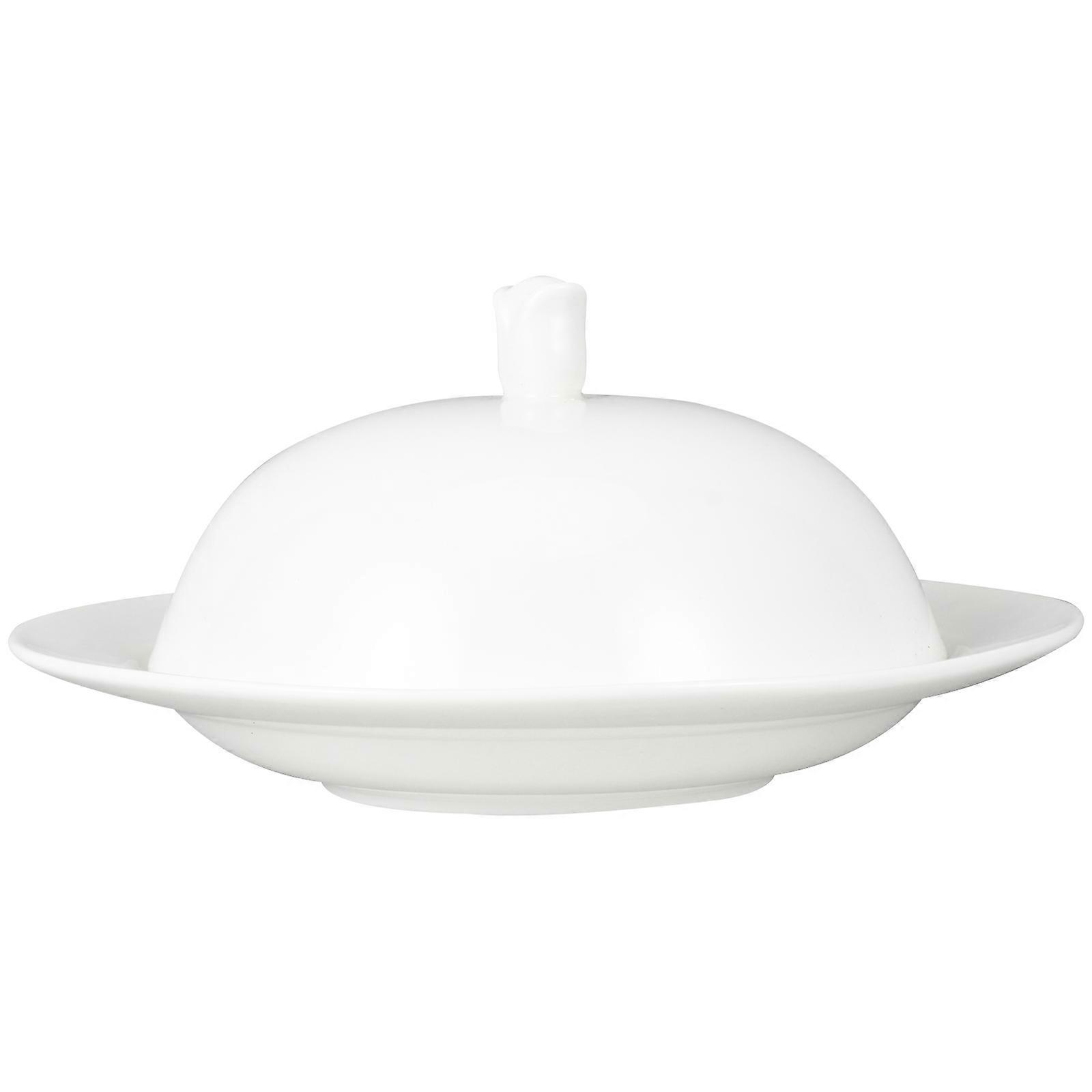 Home Tableware Ceramic Plate with Lid for 2Pcs Western Food Serving