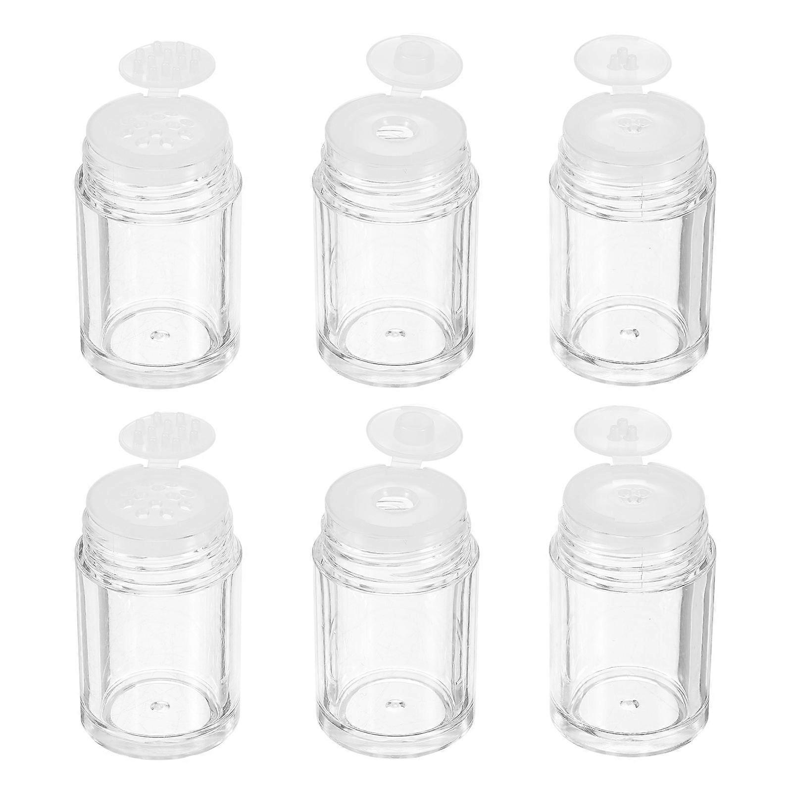 6Pcs Loose Powder Bottle Plastic Flip-Top Bottles for Storage