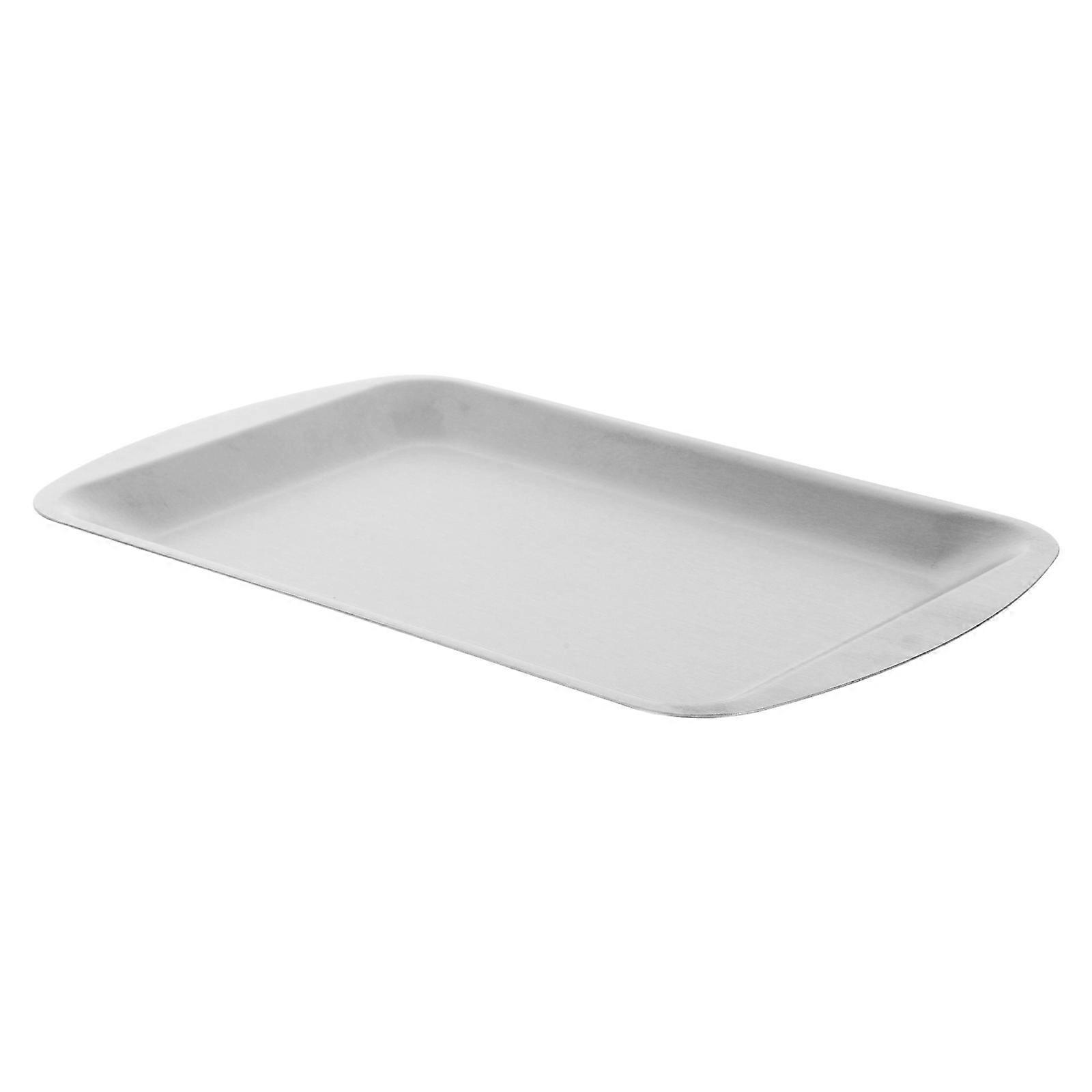 Rectangular Metal Serving Tray Decorative Organizer For Buffet Dining Table Flat Base Design 2Pcs