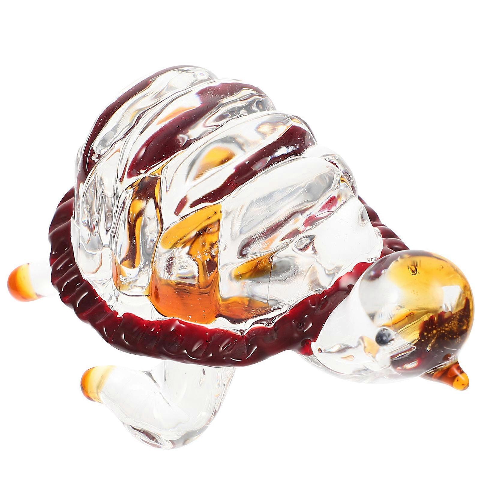 Artistic Design Glass Turtle Figurine For Tabletop Scene Layout 1Pcs