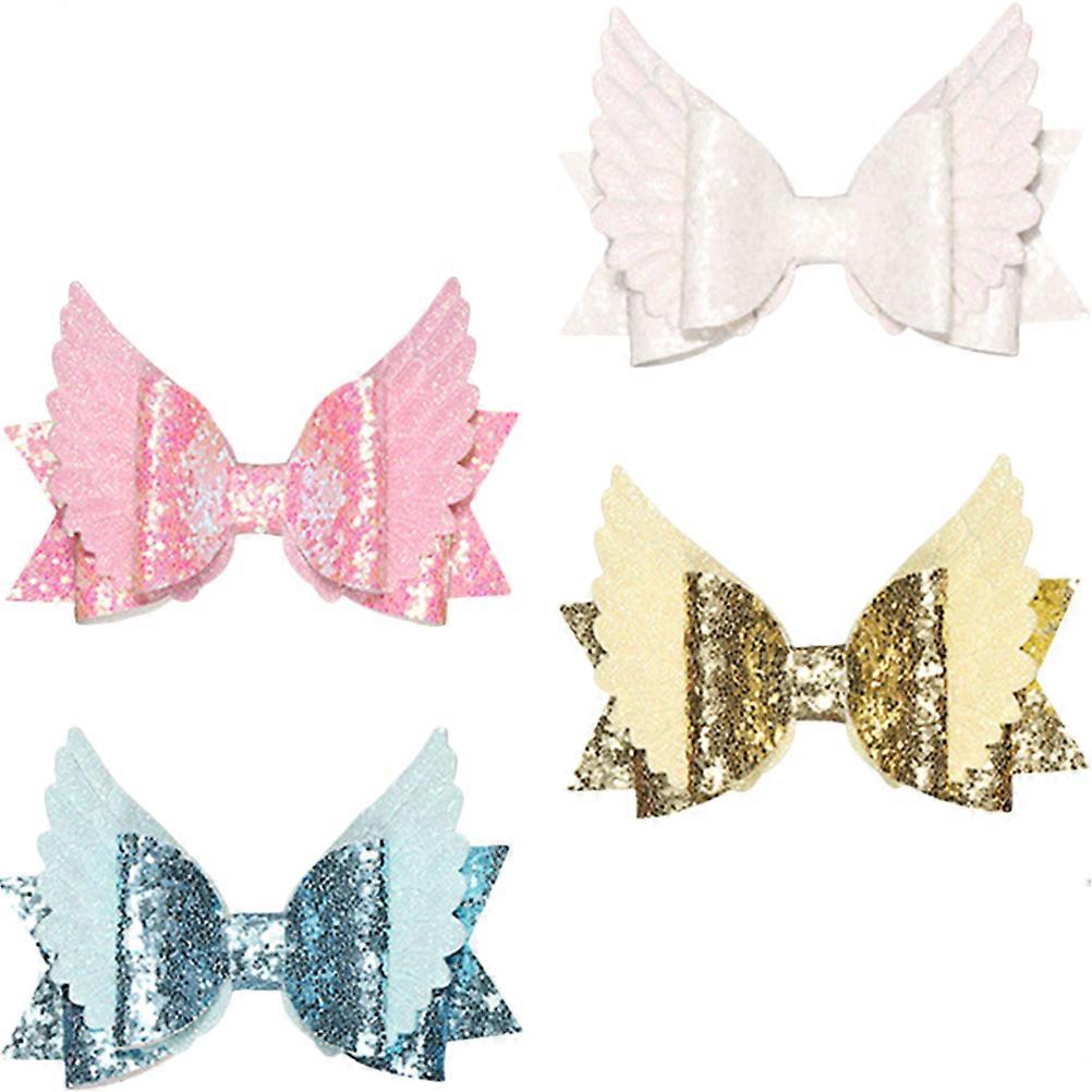 Accessoires pour cheveux pour enfants, nœuds pour cheveux pour la Saint-Valentin, cheveux fins, 4 pièces, couleurs assorties