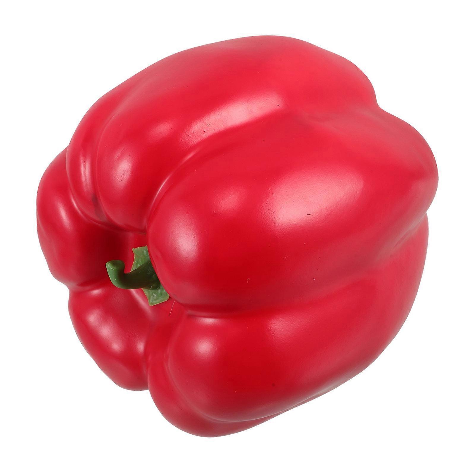 Red Artificial Bell Peppers Lifelike Chili Pepper Model for Decor Large
