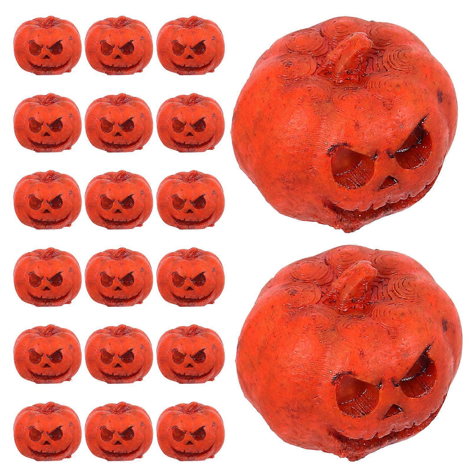 Mini Pumpkin Figurines for Decoration 40Pcs Orange Resin Artificial Pumpkins