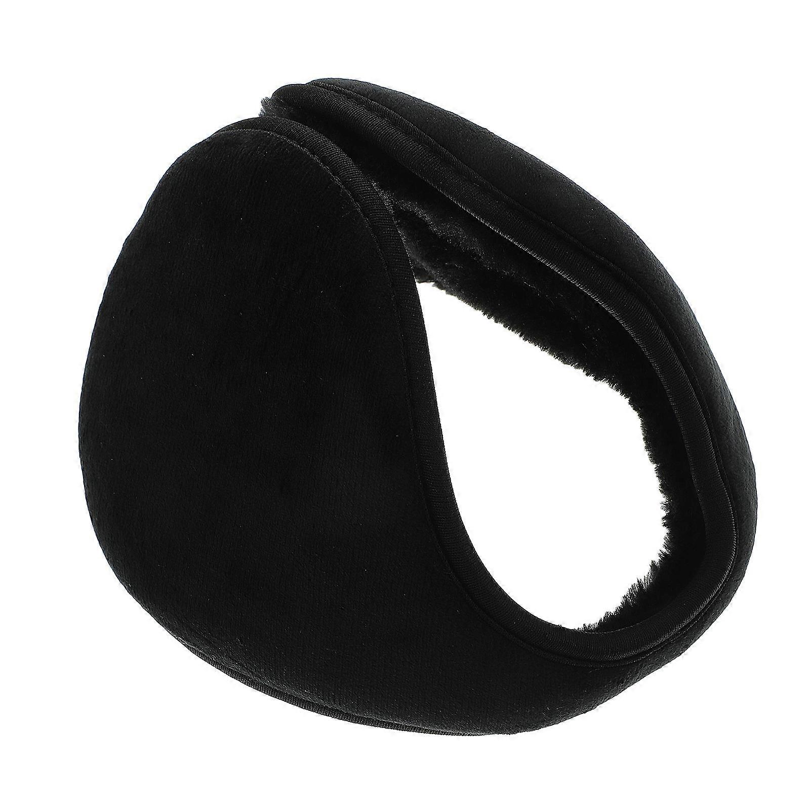 3Pcs Black Winter Earmuffs for Outdoor Protection Knitted Foldable Wool