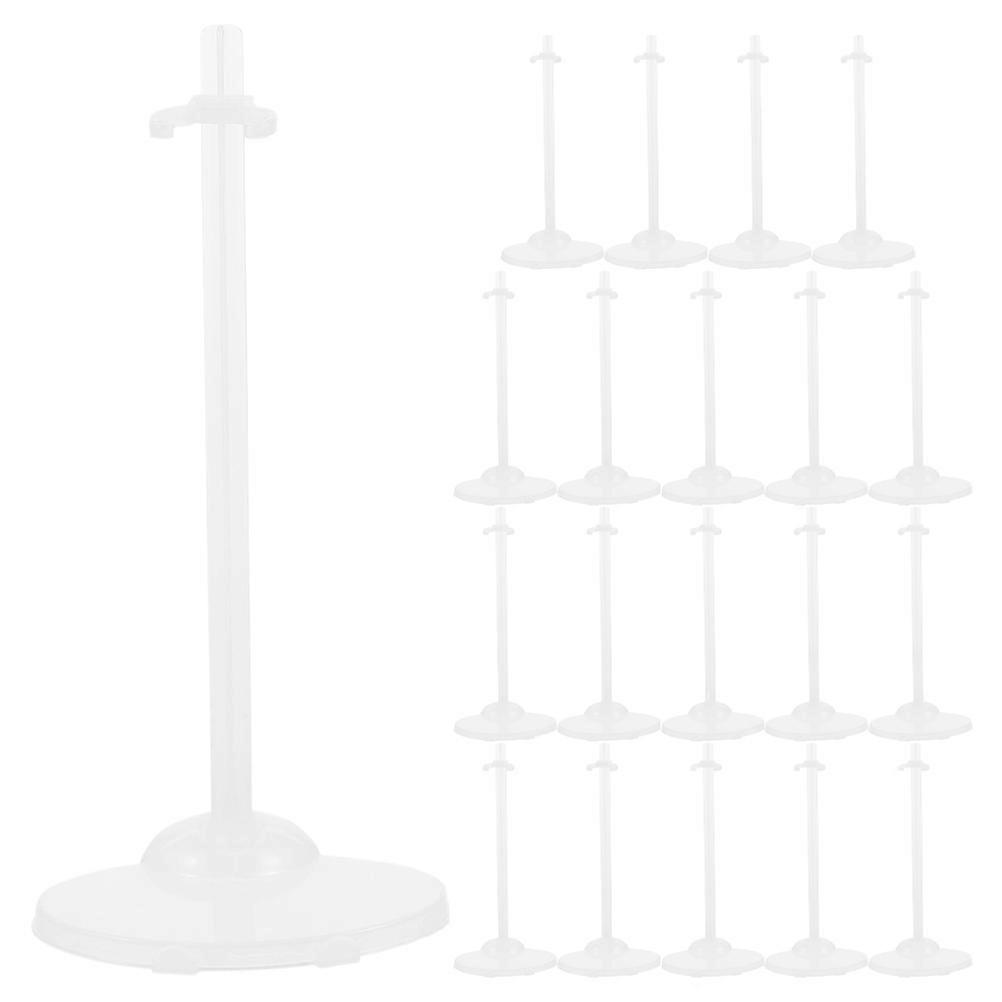 Doll Display Stand for Holding Use 20Pcs Transparent Plastic Doll Support Holders