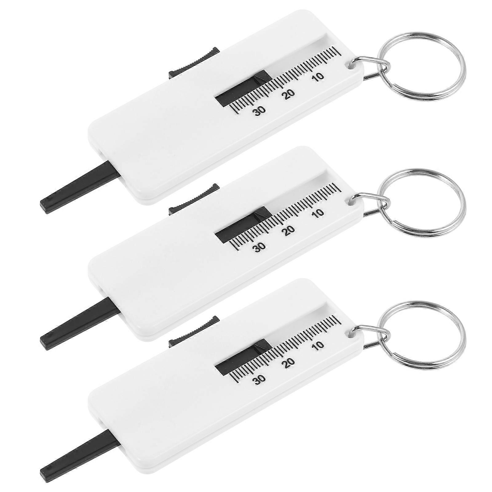 Car Tire Depth Gauge ABS Tool for Measure Use 15Pcs White Durable