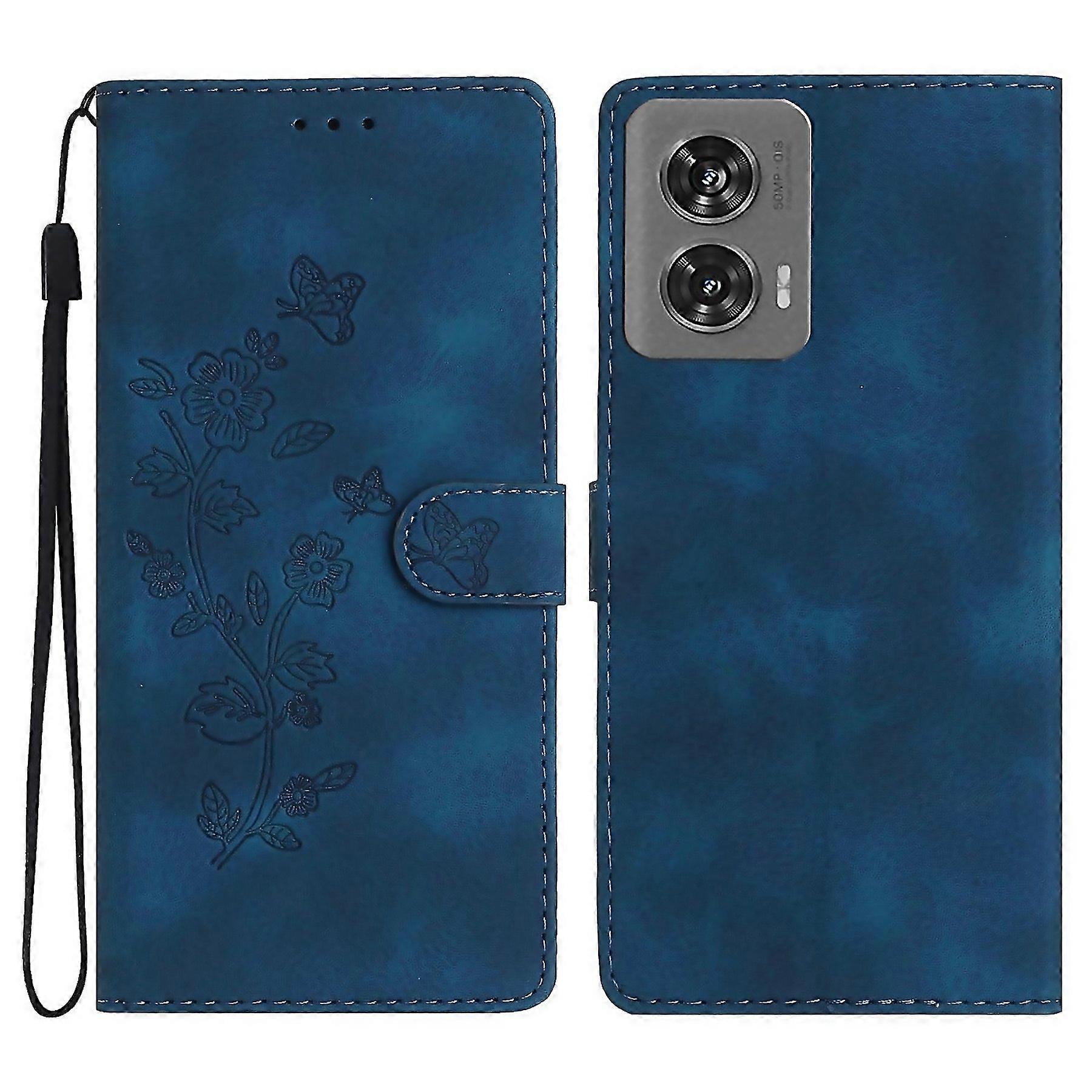 For Flower Butterfly Embossing Pattern Leather Phone Designed For Modern Living