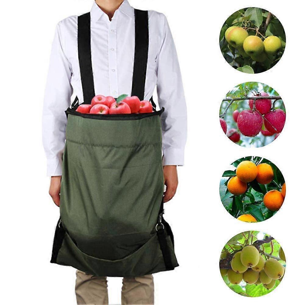 Large Fruit Picking Bag, Adjustable Harvest Apron Pouch for Vegetables & Big Fruits compatible with Apple, Mango, Pear, Peach, Kiwi, Lemon, Cherry