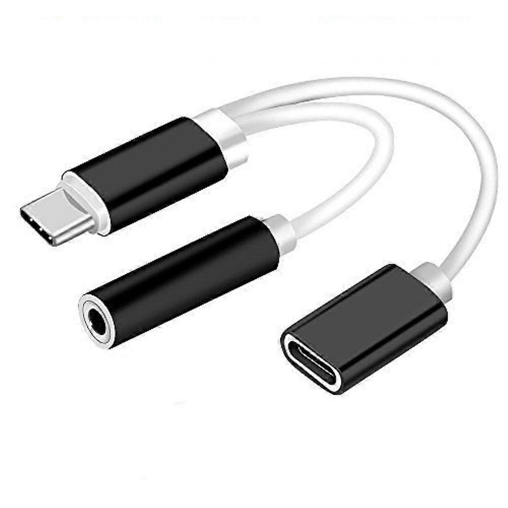 Type-c To Type-C+3.5mm Audio Adapter Headset Charging Two-in-one Adapter
