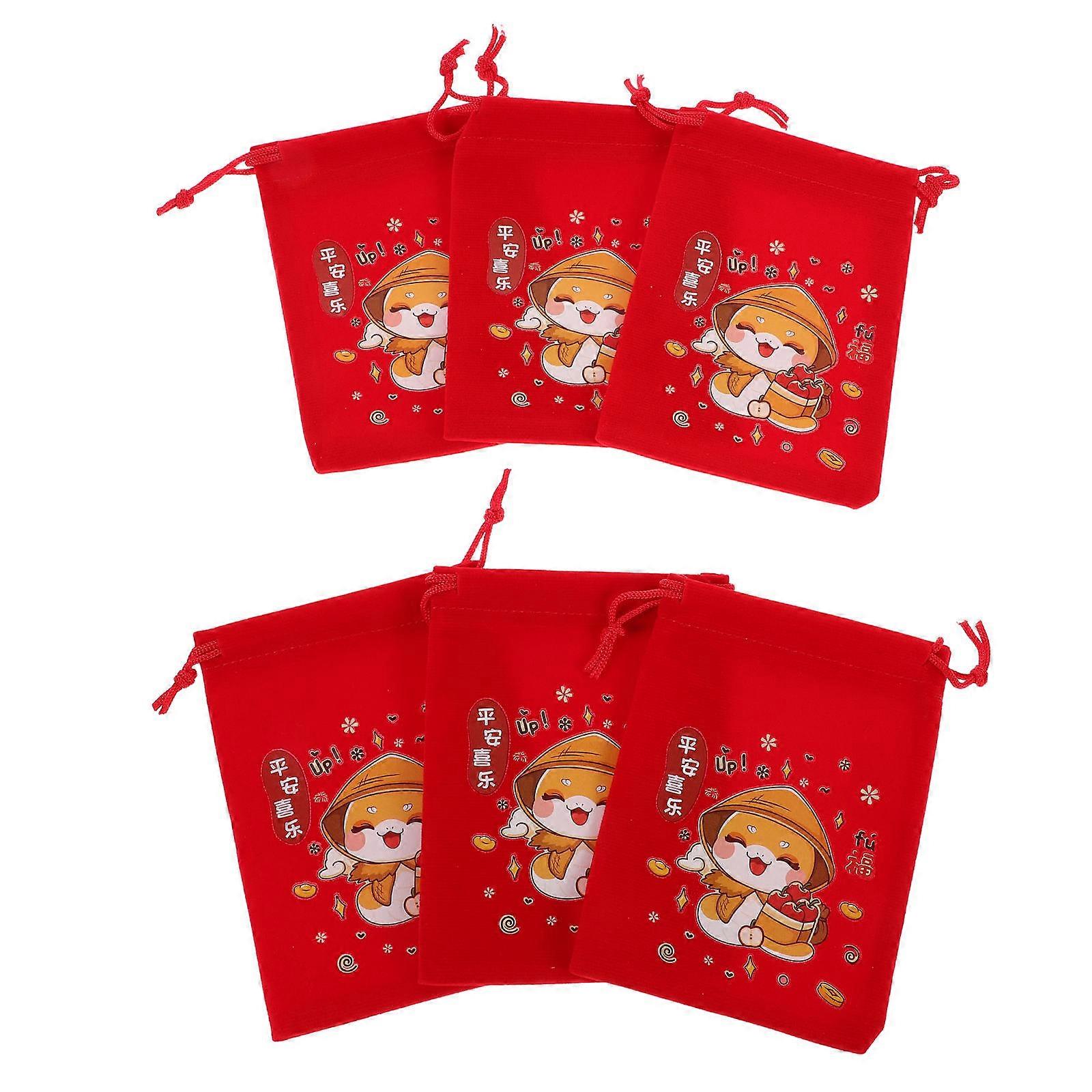 Candy Storage Drawstring Bag for Chinese New Year 24Pcs Bags
