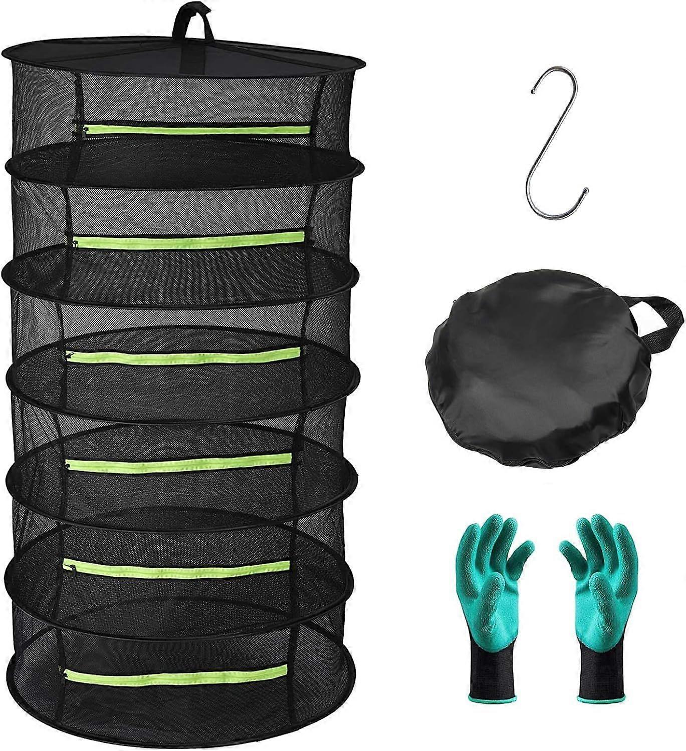 Herb Drying Rack Hanging 6 Layer Collapsible Drying Rack Mesh Drying Net with