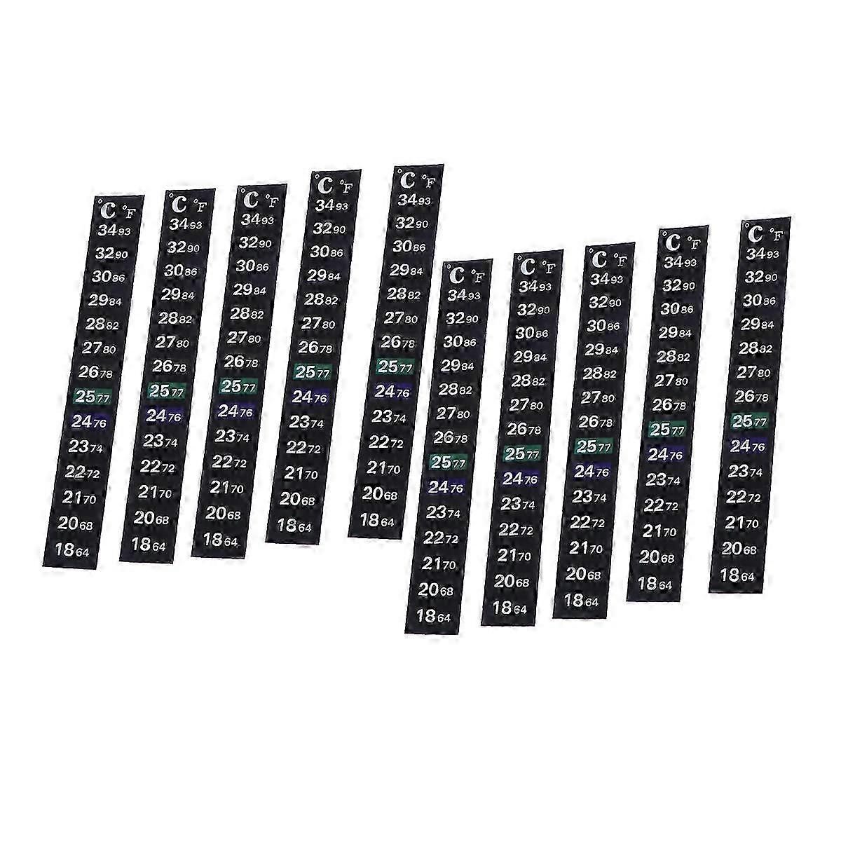 25-26 10pcs Traditional Stick-on Digital Temperature Thermometer Strip Degree Celsius System Display