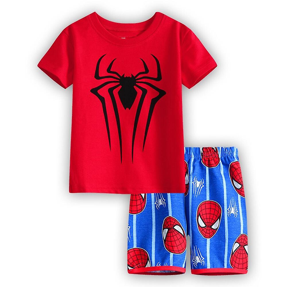 Enfants Garçons Vêtements Ensemble Bébé Garçon Tenues Ensemble Tout-petit Garçons Imprimer Manches Courtes T-Shirt Tops+Pants 2Pcs Été Short Set Age 1-7 Ans