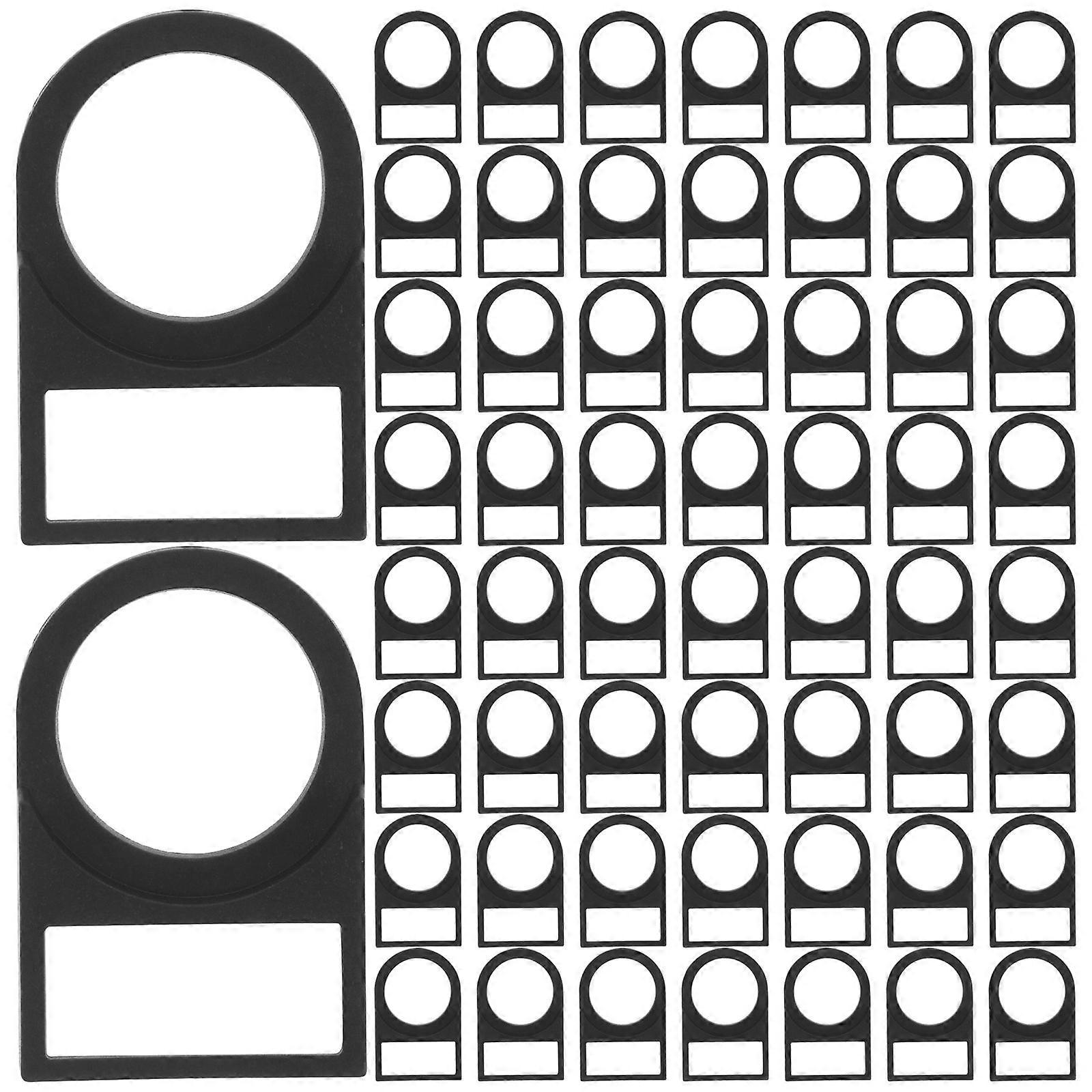 100pcs Plastic Push Button Switch Notice Sign Box Signal Light Label Board Electrical Switch Identification Frame Tags Black