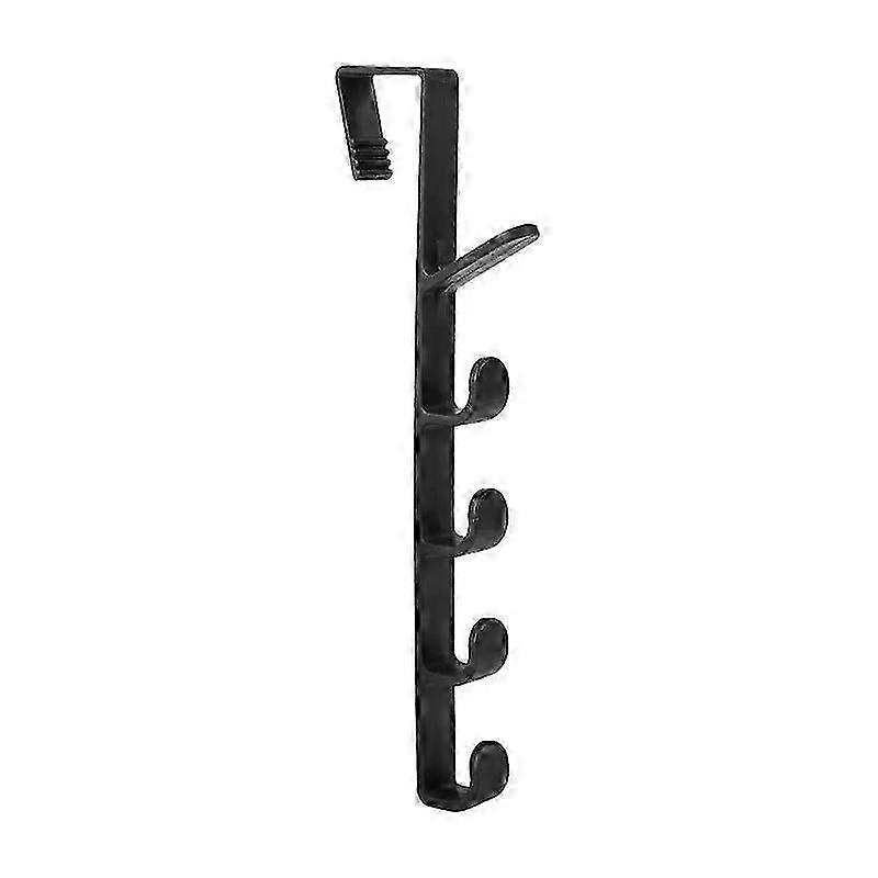 25-26 Household multi-function five-segment hook storage hook rack home room wall hook, black