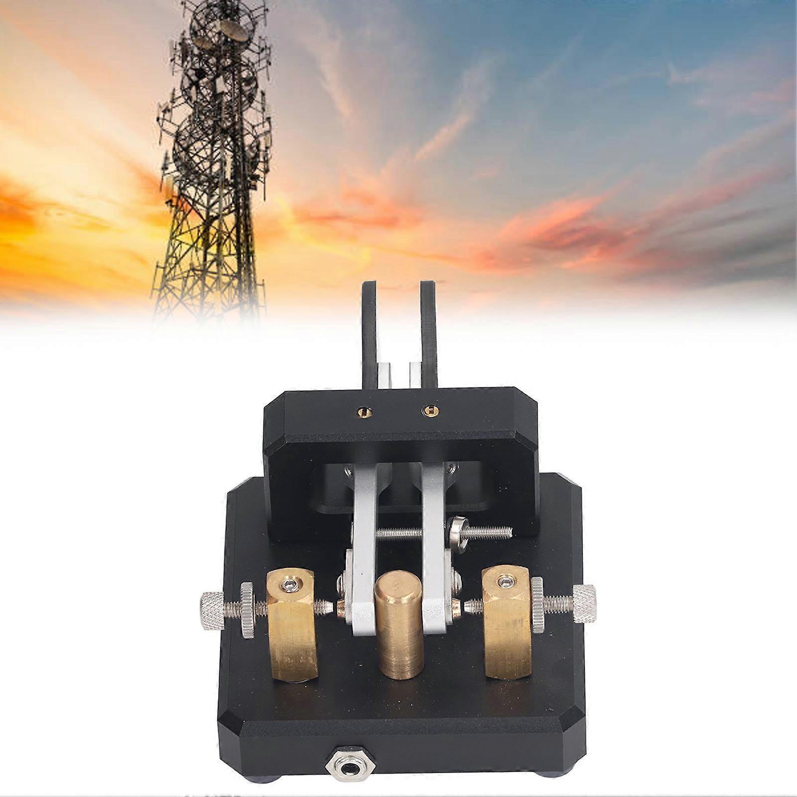 Morse Code Key Double Paddle Automatic CW Shortwave Telegram Tapper for Training Black 