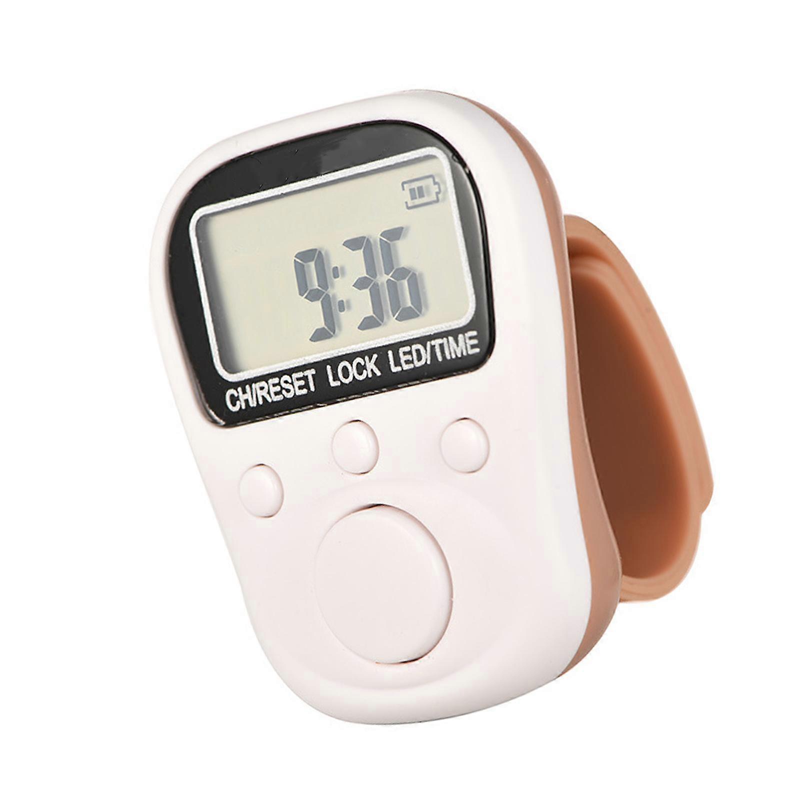 Adjustable Silicone Rings Electronic Counter 6 Digit LCD Display 7 Multiple Task Channel For Accurate Counting Efficiency  White