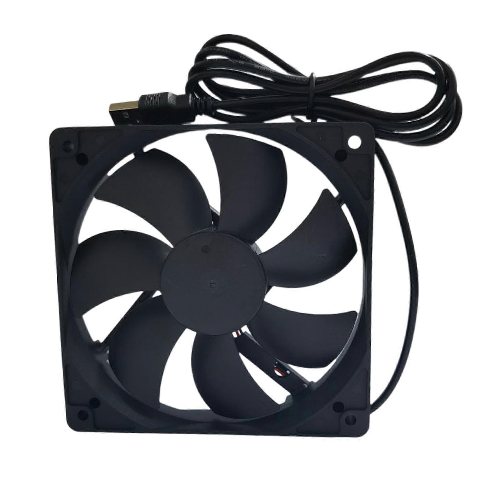 Efficient USB Powered PC Fan 120x120x25mm Black, Enhances Cooling with Minimal Noise Multicolor