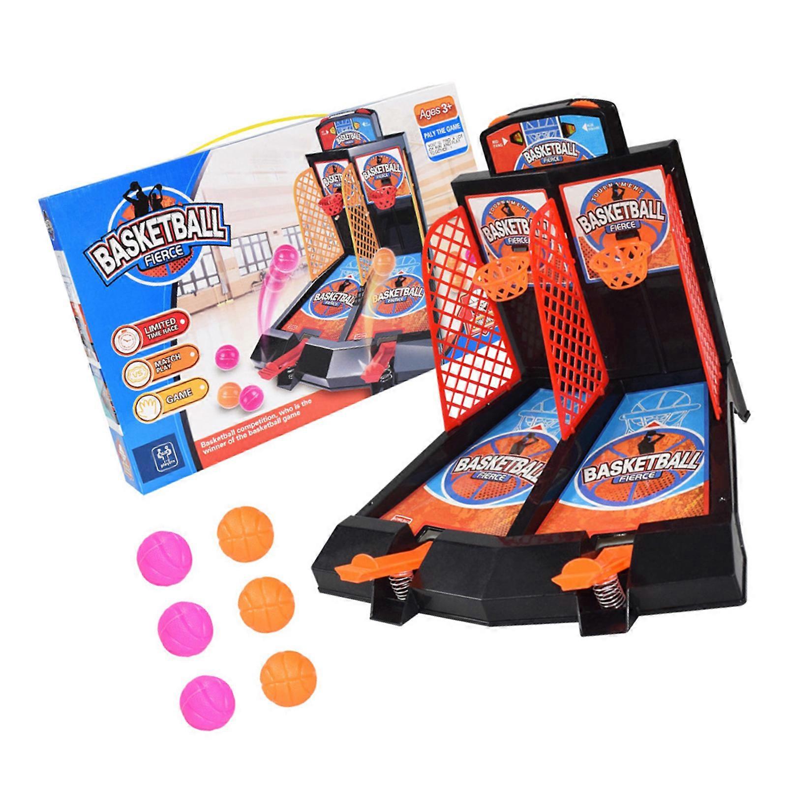 Interactive Tabletop Basketball Game with Small Basketball Portable Table Basketball Set for Kids and Adults Fun Gifts Multicolor