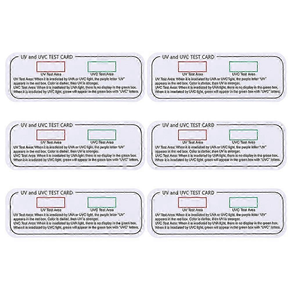 UVA UVC test cards 6pcs for light detection portable tool