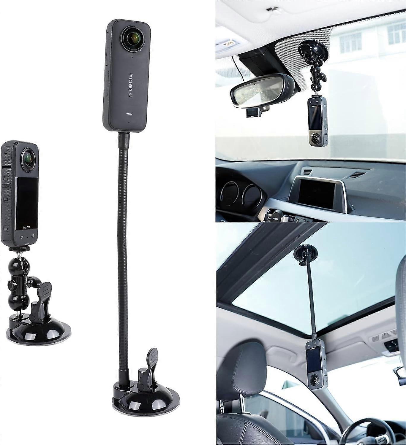 Suction Cup Mount for Insta360 X3/X2/X,with 360° Ball Head Magic Arm Double Ball Head Adapter and with 27cm