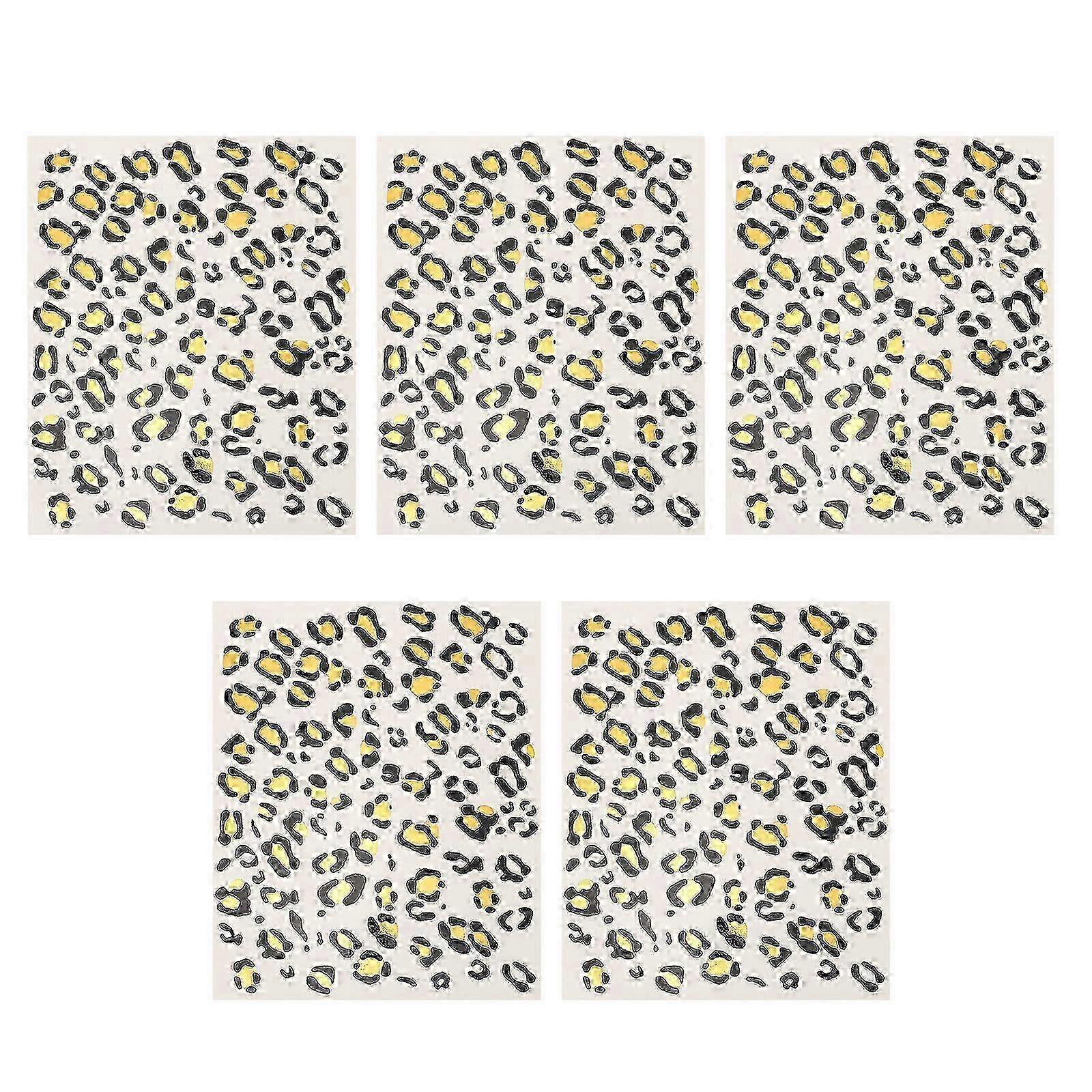 5 Sheets Leopard Temporary Tattoos Removable Tattoos Sticker Halloween Party Tattoos Kit