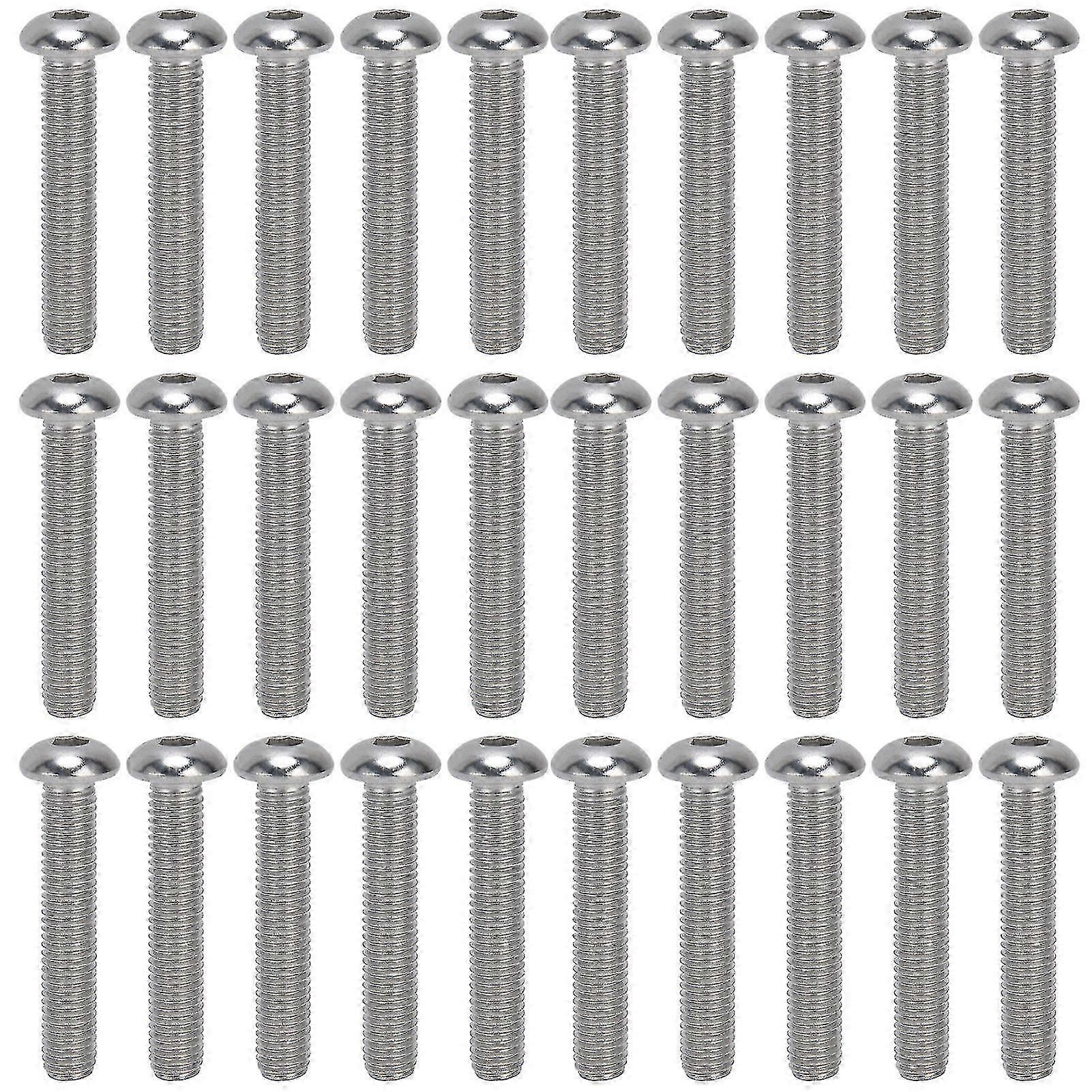 30Pcs Hex Socket Button Head Screw A2 Stainless Steel M10x1.5 Coarse Thread Set KitM10x55