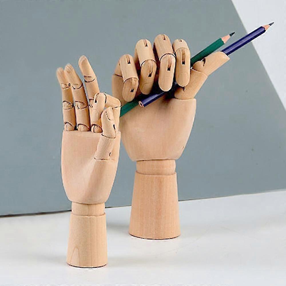 Dřevěné ruce Vlevo Pravý Model Dřevěné Ruce Spojené Pohyblivé prsty Art Decor
