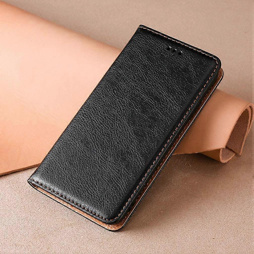 Thickened TPU Card Slots Stand Function Magnetic Closure Leather Shockproof Black for iPhone XS Max