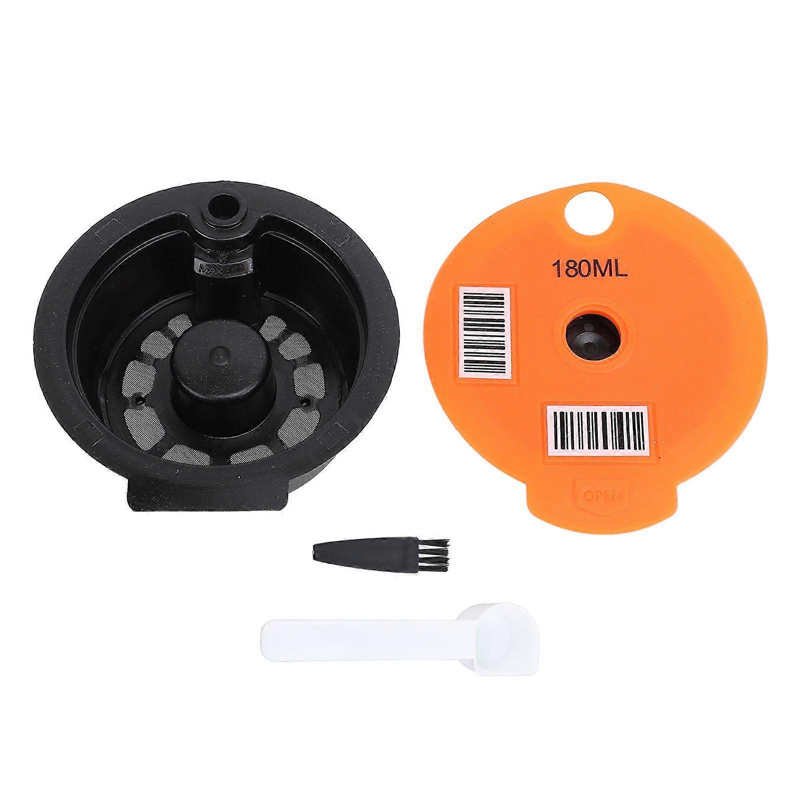 Reusable Coffee Capsule 180ml PP SUS Refillable Coffee Capsule Pod with Brush and Spoon for Coffee