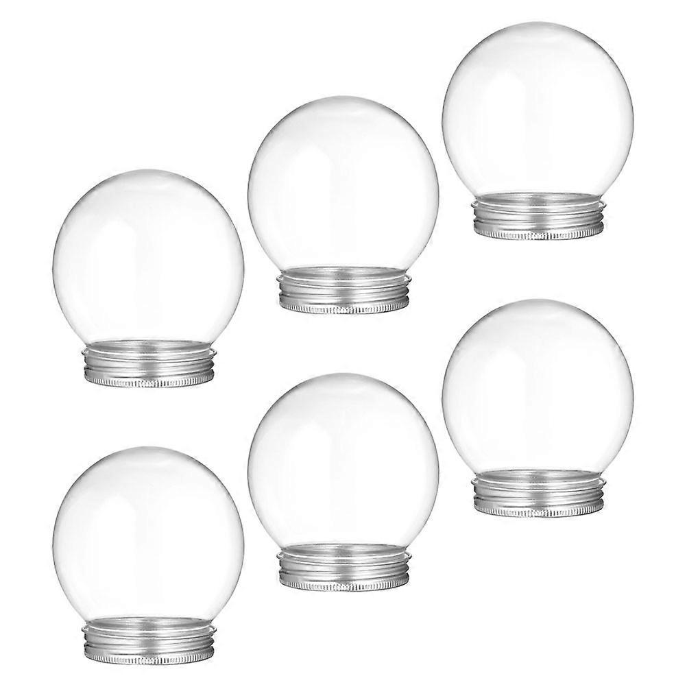 Transparent Snowball Candy Jar Plastic Snow Globe for Storage 6Pcs